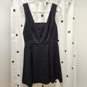 NWT 5 Twelve black sleeveless dress mesh‎ detail fit and flare 12 keyhole